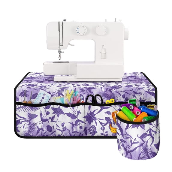 HELLHERO with 4 Pockets Sewing Machine Pad to Keep Sewing Accessories Non Slip Fabric Polyester for Most Sewing Machines