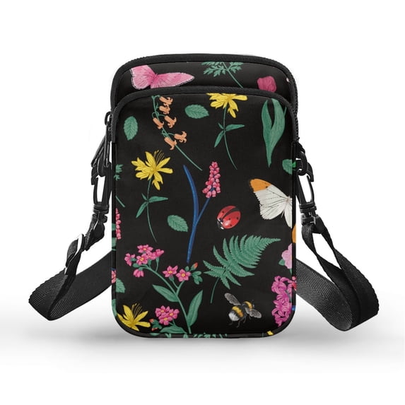 HELLHERO with Adjustable Strap Travel Crossbody Purse for Casual Use(Butterfly Floral)