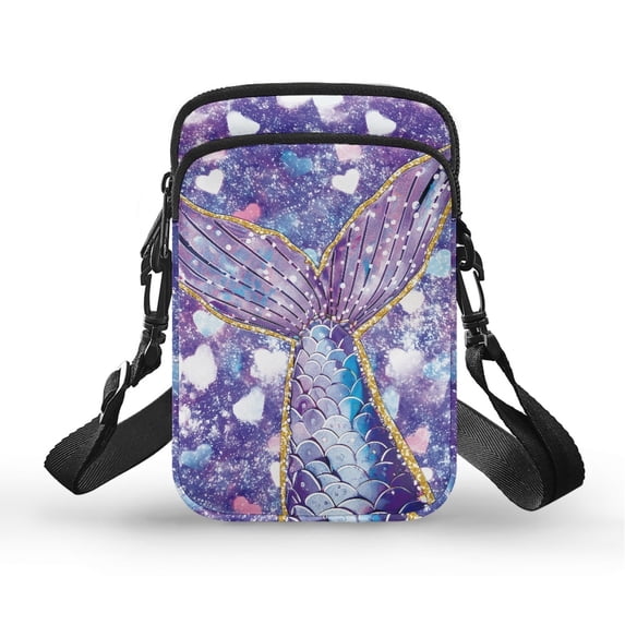 HELLHERO with Zipper Adjustable Crossbody Bag for Travel Daily Use(Mermaid Tail)