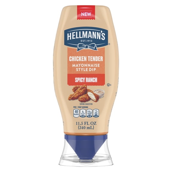 Hellmann's Spicy Ranch Chicken Tender Mayonnaise Style Dip Spicy Ranch Delicious Flavor No Artificial Flavors 11.5 Fl Oz
