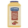 thumbnail image 1 of HELLMANN'S Spicy Mayonnaise, 1 Gallon Jar, Condiment for Sandwiches, Salads, Mayo Made with 100% Cage Free Eggs, Gluten Free, Vegetarian, Kosher, Gallon, 128 oz (Pack of 1), Orange, 1 of 6
