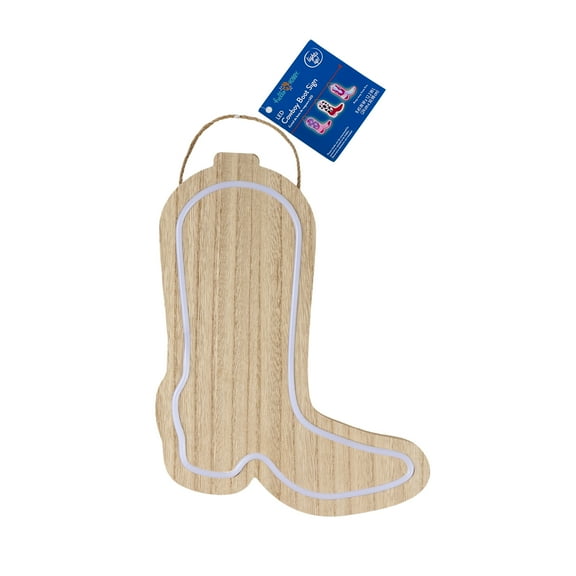 LED Wooden Boot Sign Paint Kit, Unfinished Wood Surface, Hello Hobby , 9.4 in. x 1.4 in. x 12.2 in.