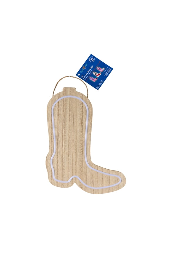 LED Wooden Boot Sign Paint Kit, Unfinished Wood Surface, Hello Hobby , 9.4 in. x 1.4 in. x 12.2 in.