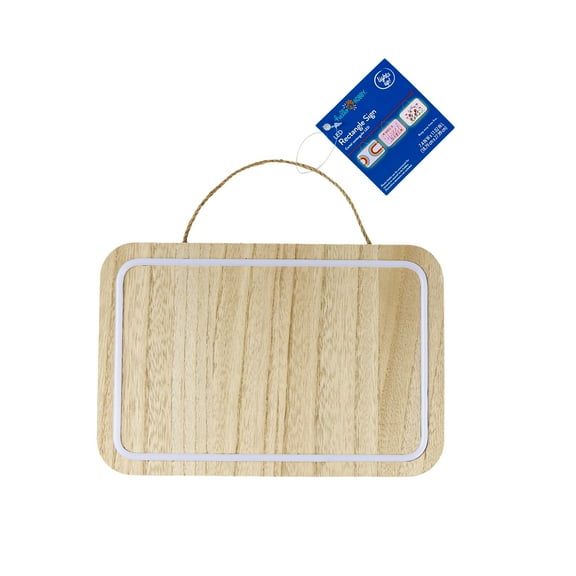 LED Wooden Rectangle Sign Paint Kit, Unfinished Wood Surface, Hello Hobby, 11.02 in. x 1.4 in. x 7.4 in.