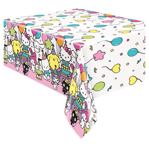 Hello Kitty 1 Count 54IN x 84IN Multicolor Plastic Table Cover
