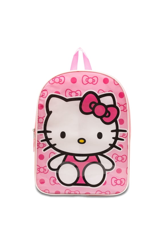 HELLO KITTY, 15" Girls' Backpack with Padded Straps & Zip Compartment - Ideal Toddler Bookbag for School & Travel