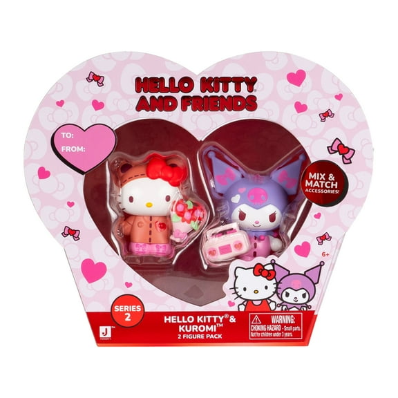 Hello Kitty 2-Figure Pack Valentine with Hello Kitty Bouquet, Kuromi Boombox