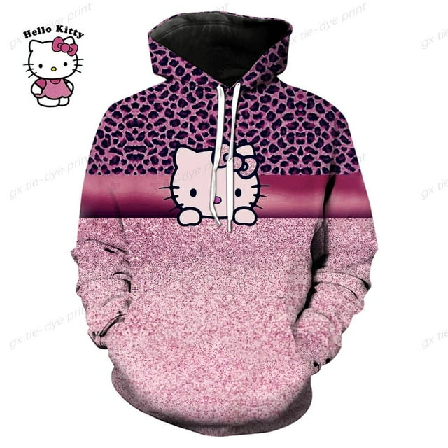 HELLO KITTY Hooded Sweater Harajuku High Street Graffiti Student Hoodie ...
