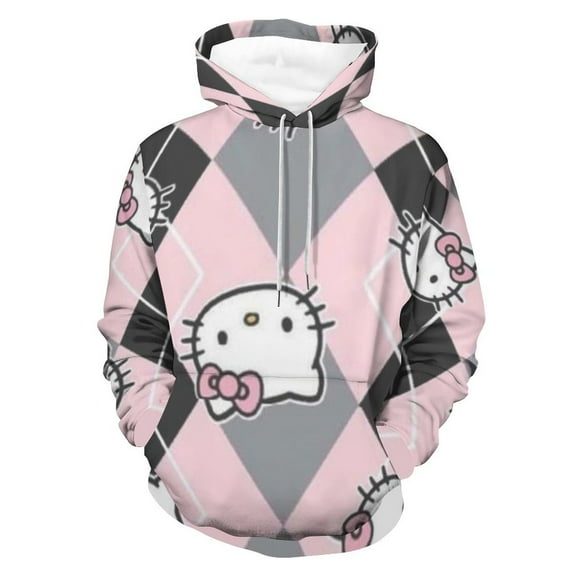 HELLO KITTY Hoodie with Pocket Anime for Men Women Couple Gift