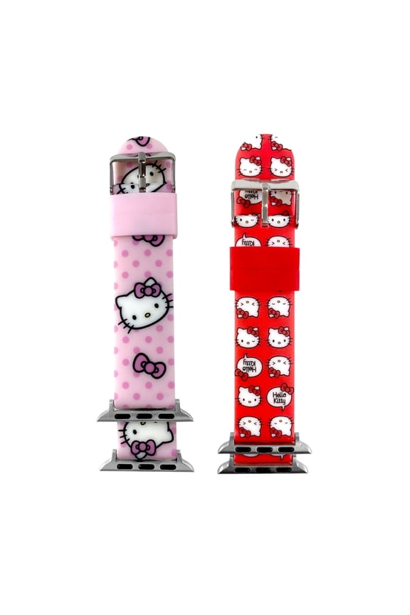 Hello Kitty 2 Piece Interchangeable Silicone Straps for Apple Watch, 38/40/41mm