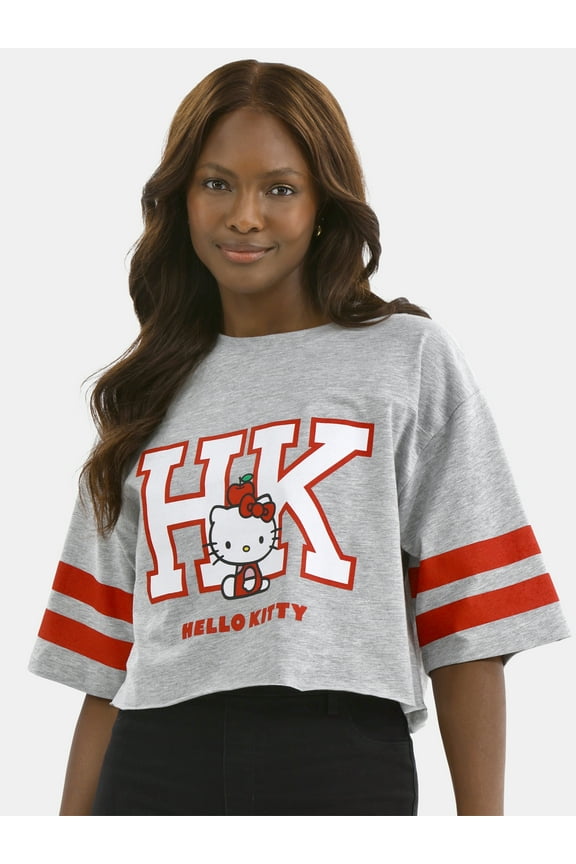 Hello Kitty Women’ Graphic Skimmer Tee with Short Sleeves, Sizes XXS-XXL