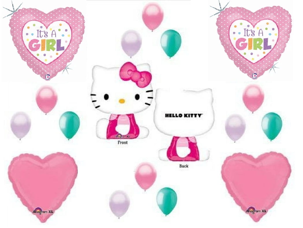C & S PARTY SUPPLY HELLO KITTY XL BIRTHDAY PARTY Balloons Decorations Supplies Hearts