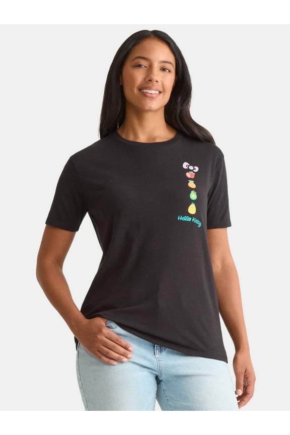 Hello Kitty Women's Graphic Tee with Short Sleeves, Sizes XXS-XXL