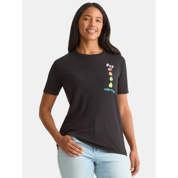 Hello Kitty Women's Graphic Tee with Short Sleeves, Sizes XXS-XXL