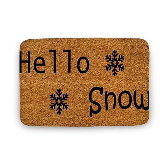 HELLO SNOW DOORMAT Hello Snow Mat Snow Doormat, Snow Gift Mat Happy Winter Options Printed in U.S.A ,Indoor Doormat,Front Back Door Mat 16”x24”