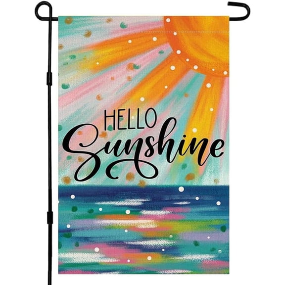 HELLO Sunshine Garden Flag 12 X 18 Inch Double Sided Spring Summer Yard Outdoor Farmhouse Lawn Decoration Flag Art with Flowers Yard Flag Urban Farm Dcor