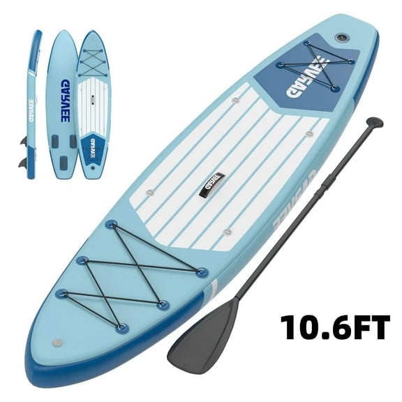 HELLONE 10.6ft Inflatable Stand Up Paddle Board with Non-Slip EVA Deck, Ultra-Light Carry Bag Pump, Premium Accessories, SUP for All Skill Levels Youth & Adults (Blue)