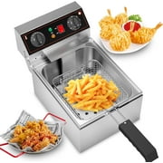 HELLONE 10L/10.6 QT Electric Deep Fryer, Removable Frying Basket Adjustable Temperature, Lid with Viewing Window and Odor Free Filter
