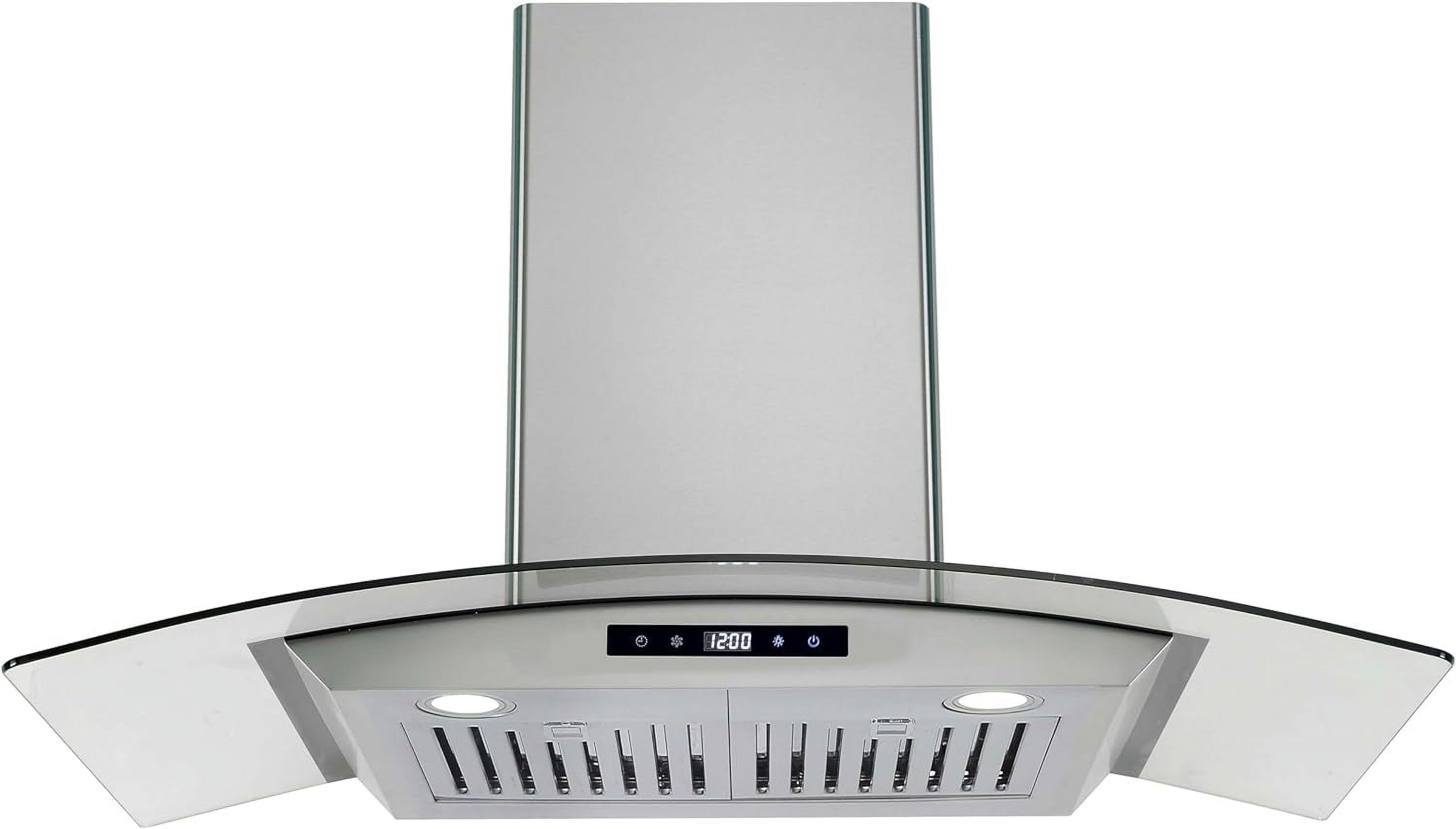 HELLONE 30 Inch Wall Mounted Range Hood, 3 Speed Fan, Kitchen Vent Hood Extractor, Soft Touch Controls, Stainless Steel Permanent Filter, 400 CFM