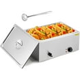 thumbnail image 1 of HELLONE Electric Commercial Food Warmer, 21 QT Full Pan Steam Table Stainless Steel Bain Marie Countertop Soup Station with Temper Control Drainage Faucet & Lid for Parties Buffet Catering, 1 of 6