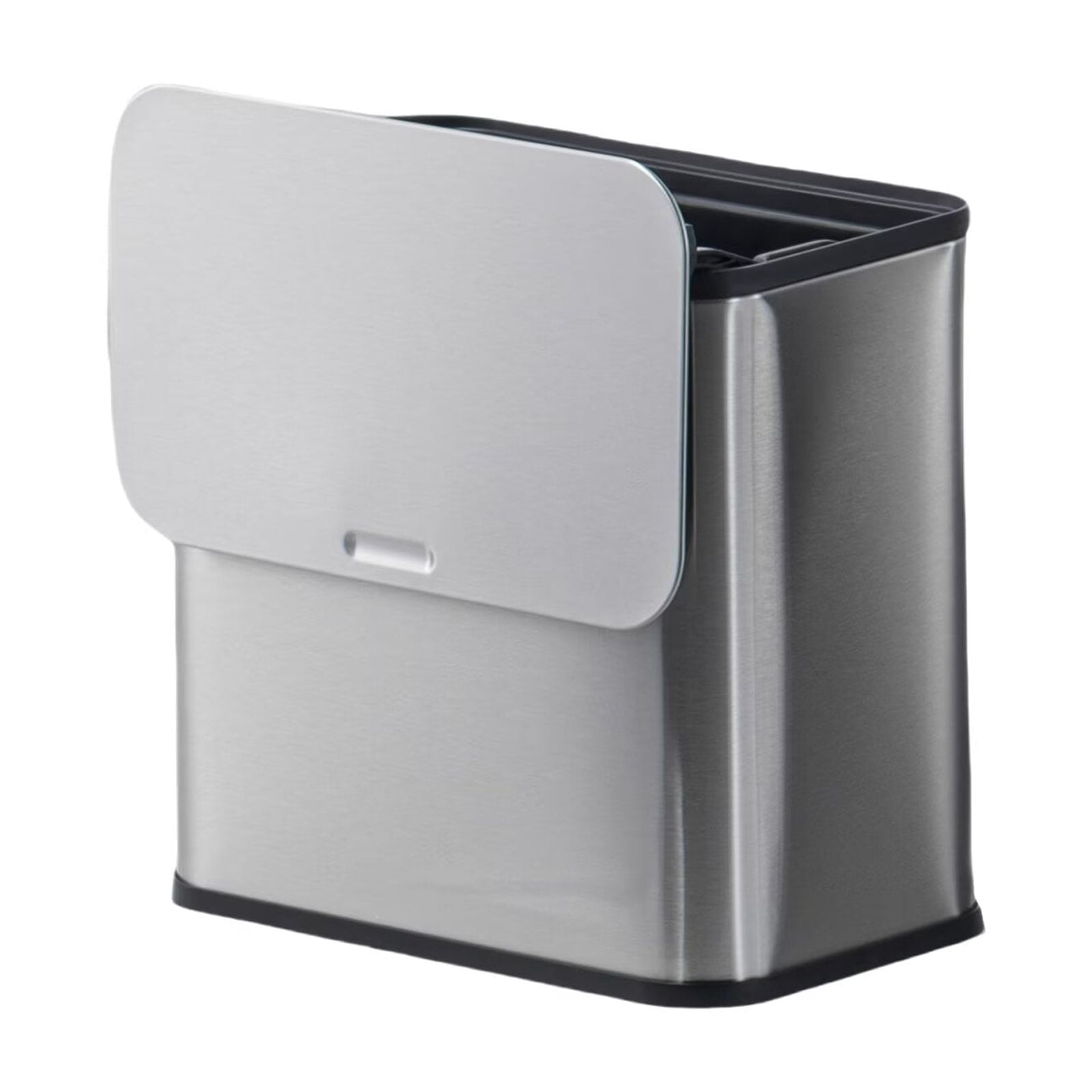 HELLONE Hanging Trash Can with Lid, 1.3Gallon/5L Stainless Steel Kitchen Compost Bin with Inner Bucket And Charcoal Filter for Bathroom Bedroom