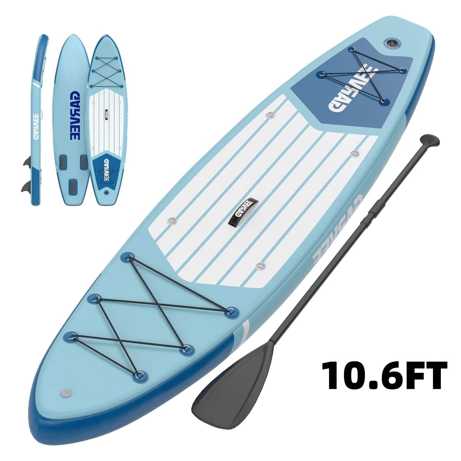 HELLONE Inflatable Stand Up Paddle Board, 10'6" Paddle Boards with Premium Accessories, Non-Slip EVA Deck, Ultra-Light Carry Bag Pump, SUP for Youth & Adults of All Skill Levels (Blue)