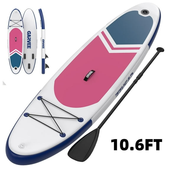 HELLONE Inflatable Stand Up Paddle Board, 10.6" Paddle Boards with Premium Accessories, Non-Slip EVA Deck, Ultra-Light Carry Bag Pump, SUP for Youth & Adults of All Skill Levels (Rose Red)