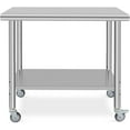 thumbnail image 1 of HELLONE Stainless Steel Table 36 x 24 Inch, Commercial Heavy Duty Prep Table with Wheels for Restaurants, Homes and Hotels, 1 of 7