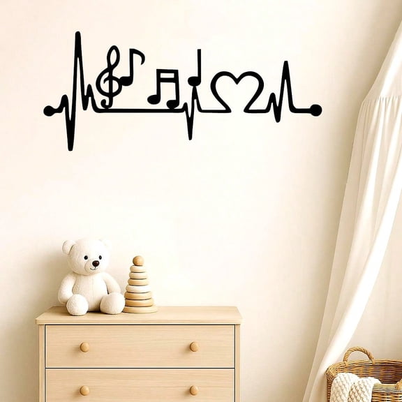 HELLOYOUNG 1 Piece Metal Music Symbol Sign Wall Decor - Iron Art Home Accent for Living Room, Vintage Cymbal Decoration, Unique Gift for Musicians