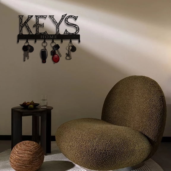 HELLOYOUNG 10.23 - Inch Keys Iron Painting Wall Hook Panel Metal Art Prints Multi - Hook Storage Eco - Friendly Ideal for Living Room Entrance Enhance Luxury & Organize Space