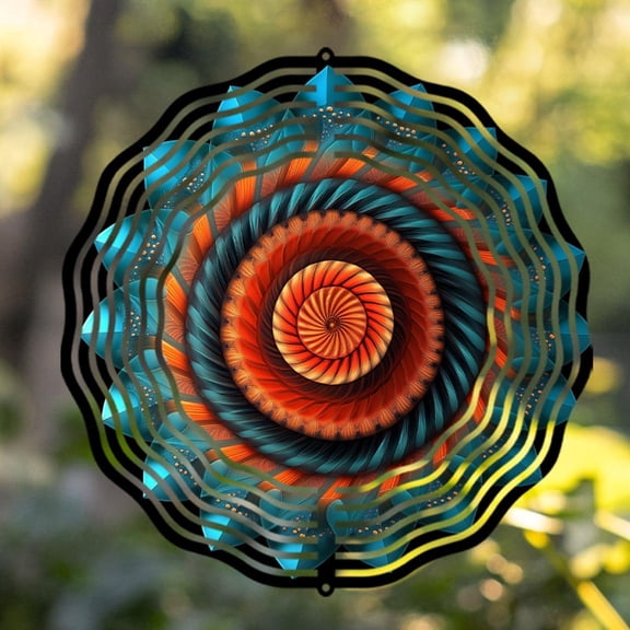 HELLOYOUNG 10 Inch 360 Degree Hanging Wind Spinner for Outdoor Garden Lawn Decor, Natural Spinning Effect, Spring Summer Gift for Friends Family