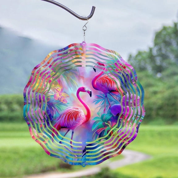 HELLOYOUNG 10 Inch Hanging Wind Spinner 360 Degree Swivel Hook Outdoor Metal Wind Spinner Colorful Garden Decor for Balcony Patio Yard Summer Spring Gift