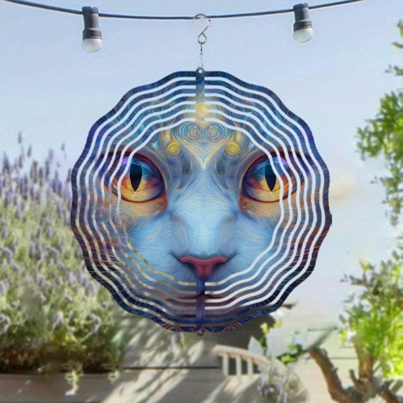 HELLOYOUNG 10 Inch Mandala Wind Spinner Iron Sun Catcher 3D Rotating Hanging Ornament for Spring Summer Outdoor Garden Patio Decor Gift
