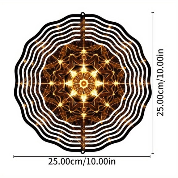 HELLOYOUNG 10 Inch Wind Spinner 360 Degree Hanging Hook Dynamic Garden Art Colorful Outdoor Metal Decor for Lawn Patio Spring Summer Gift