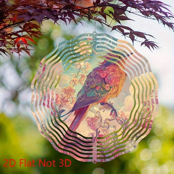 HELLOYOUNG 10inch Floral Bird Wind Chime - Weatherproof Outdoor Hanging Decor Soothing Wind Sounds, Elegant Garden Patio Ornament, Nature-Inspired Design for All Seasons.Wind Chime