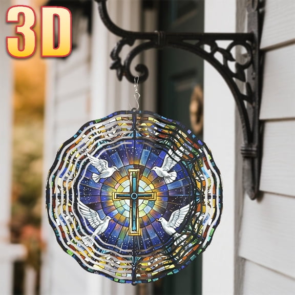 HELLOYOUNG 10inch Wind Vane with Rotating Hook Large Spin Wheel Rotating Design Durable Iron Construction Easy Installation for Christmas Easter
