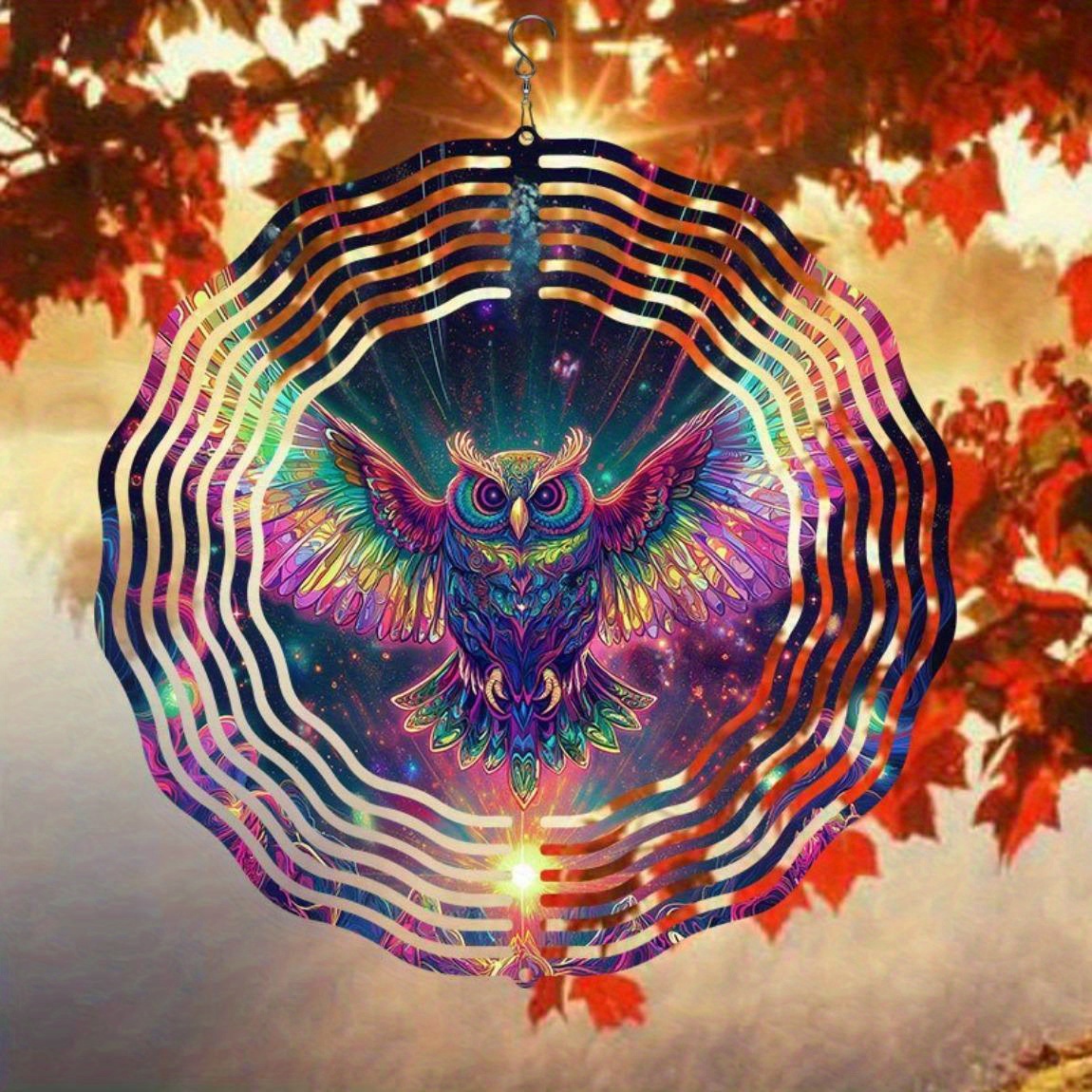 HELLOYOUNG 10inch Wind-powered Automatic Spinner 3D Metal Owl Wind ...