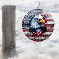 thumbnail image 1 of HELLOYOUNG 10inch  Yard Ornaments 3D Kinetic Spinner Patriotic Flag Wind Spinner Gift Sturdy Construction with Eagle   Outdoor Home Gardeners Perfect for Garden Art, 1 of 20