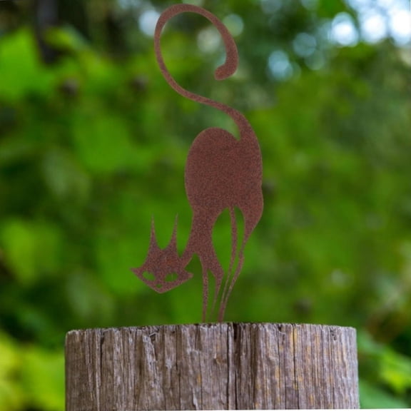 HELLOYOUNG 11.22 inch Rusty cat Metal Wall Art Decoration Iron hook Drawings Classic Pattern Wall Hanging for Bathroom/bedroom Light luxury style Clean lines Complex and delicate craftsmanship