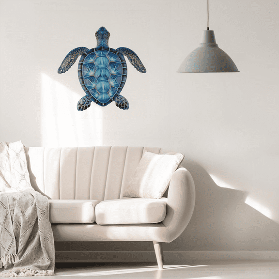 HELLOYOUNG 11.8 inch Blue turtle Iron Hanging hook Metal Home Decorative Objects Classic Pattern Hanging for Bathroom/Bedroom Light Luxury style Centerpieces Beautify the space