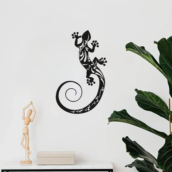 HELLOYOUNG 11.8 inch Gecko iron Art Hanging hook Metal Wall Decoration Wall Pediments Wall Hanging for Bedroom/Living Room Wall Transformation Artifact Clean lines