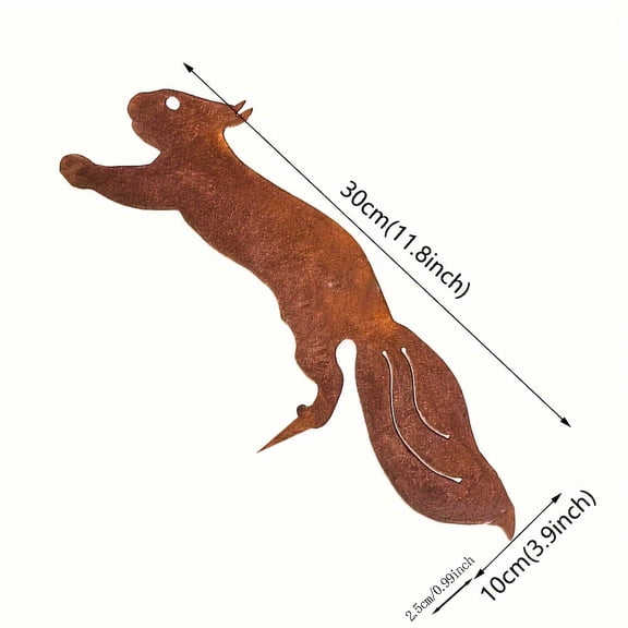 HELLOYOUNG 11.8 inch Rusty Squirrel iron Storage hanging metal Coat Hook decoration iron art painting suitable for Entryway/bedroom Simple style transformation artifact Clean lines Classic pattern