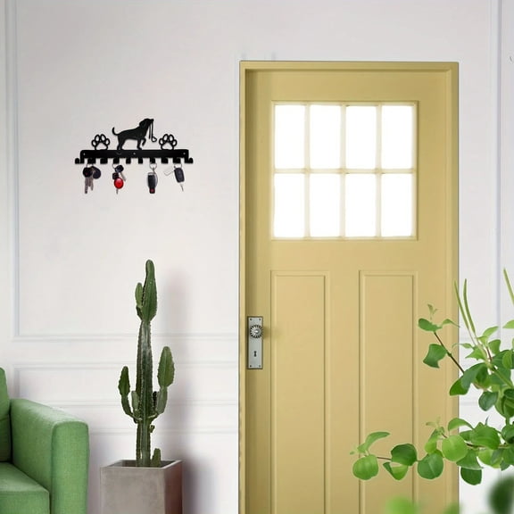 HELLOYOUNG 11.81 - Inch Handmade Charm Iron Painting Dog Wall Hooks Hook Wall Coat Racks Metal Sign Multi - Hook Perfect for Bathroom Entrance Cover Defects & Stylize Storage Tools
