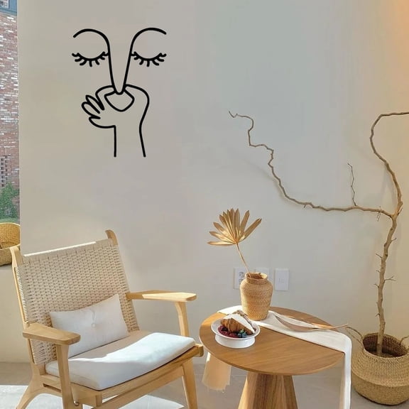 HELLOYOUNG 11.81 Inch Modern Simple Line Hand Iron Sign Hollow-Out Hanging Organizer Creates Unique Atmosphere & Enhances Luxury Humorous Metal Wall Art "