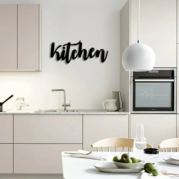 HELLOYOUNG 11.81 - in  Light Luxury Vintage "Kitchen" Wall Decor Black Metal Letter Art Eco-Material for Kitchen/Cafe Durable Wall Transformation Unique Gift Option