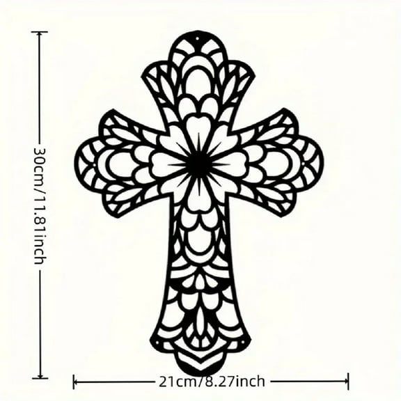 HELLOYOUNG 11.81 inch cross iron Storage hanging metal Coat Hook decoration iron art painting suitable for dining room/Living room Light luxury style transformation artifact Create an atmosphere
