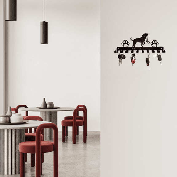 HELLOYOUNG 11.81 inch puppy Iron Art hook Metal Art Prints Classic Pattern Wall Hanging for kitchen/dining room Modern Simple Style Beautify the space Highly practical Strong artistic sense