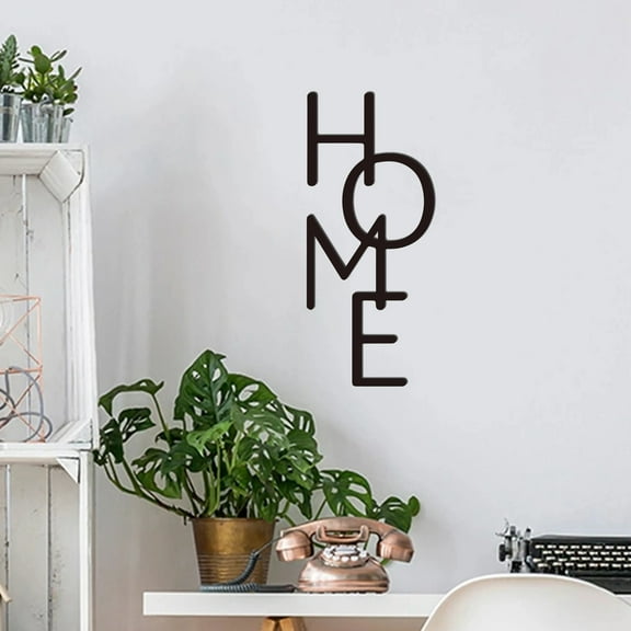 HELLOYOUNG 11.82 - Inch Light Luxury Iron HOME Sign Vertical Metal Wall Art Eco-Material for Living Room/Entrance Wall Transformation Centerpieces