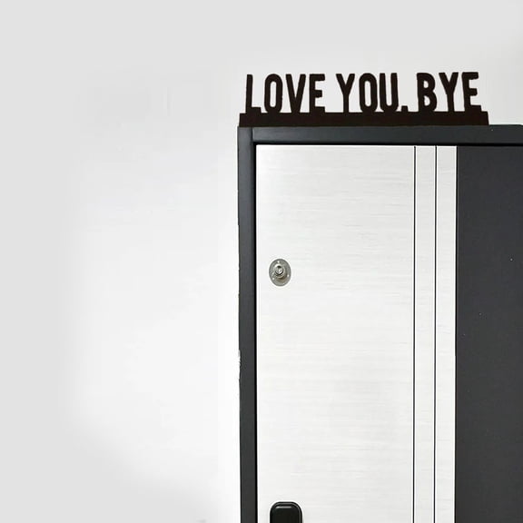 HELLOYOUNG 12.8 Inch Black Metal "LOVE YOU BYE" Sign Iron Painting Wall Art Sturdy and Durable Door Frame Decor Art of Murals-Inspired Home Decor Accessory Metal Sign Door Rack