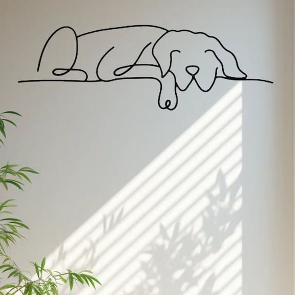 HELLOYOUNG 14 inch Lying down dog Iron Art hook Metal Art Prints Classic Pattern Wall Hanging for Entrance/Living Room Simple style Exquisite texture